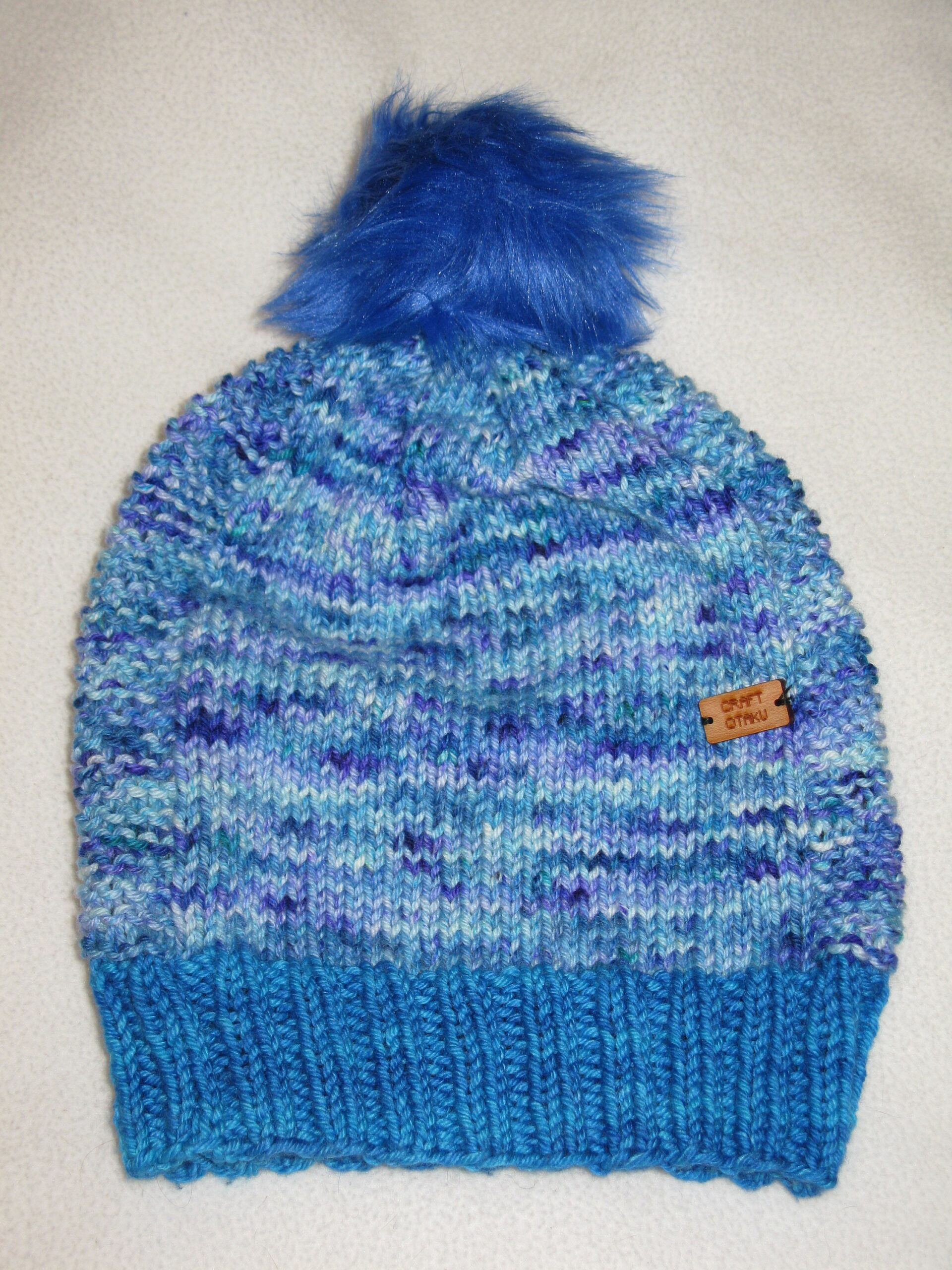 Hand Knit wool beanie and matching mittens - blue speckles - merino wool and cashmere - Image 2
