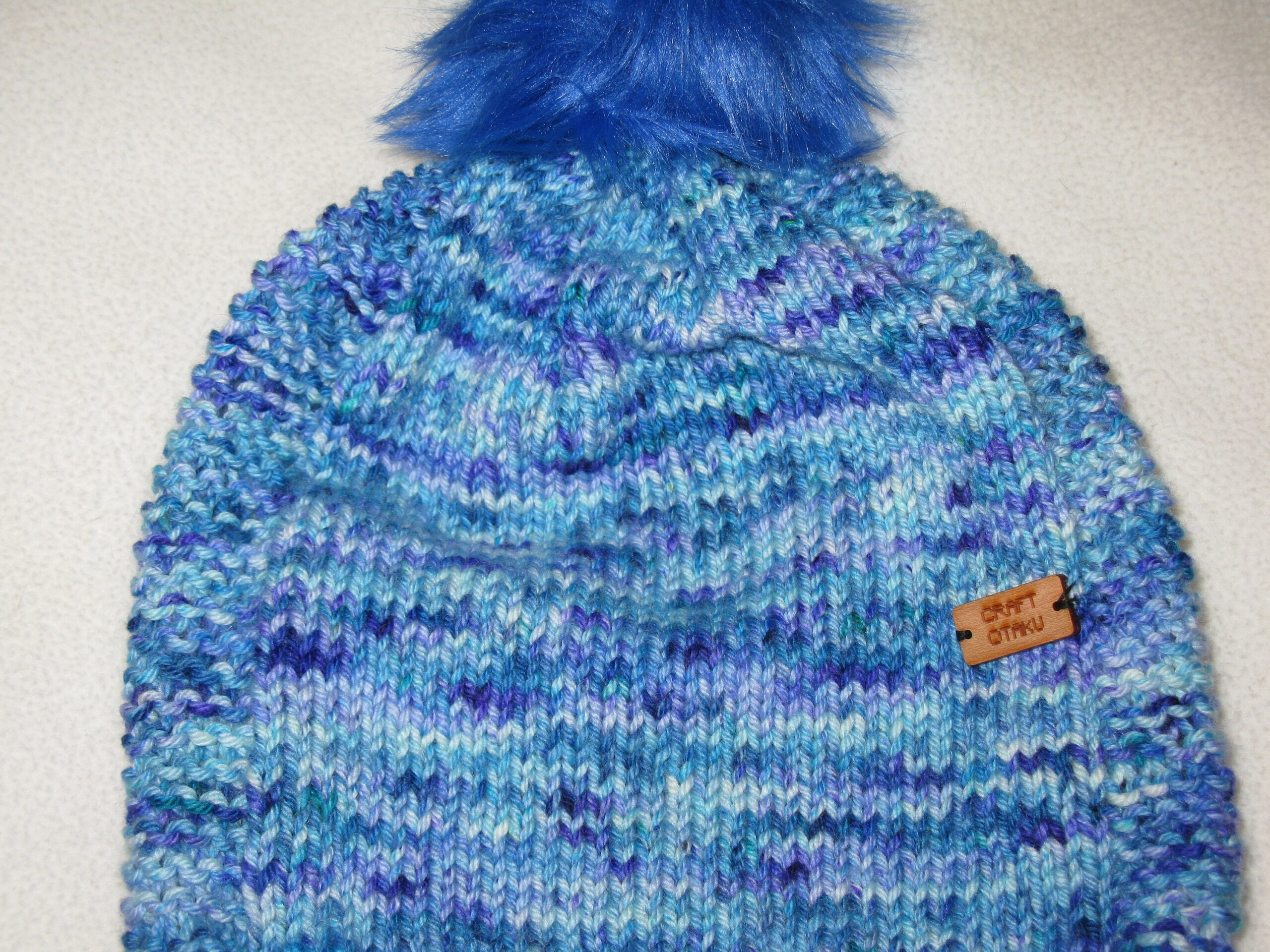 Hand Knit wool beanie and matching mittens - blue speckles - merino wool and cashmere - Image 3