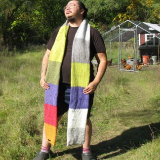 Extra long colorblock scarf handmade