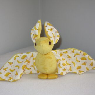 Fruit Bat Handmade Plush -Yellow Banana Bat With Brown Eyes