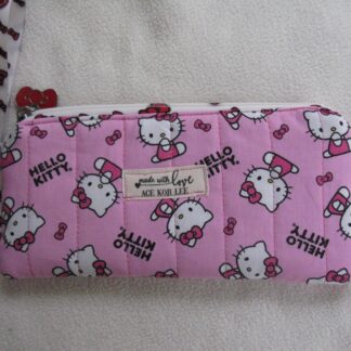 Quilted zipper pouch made with Hello Kitty fabric